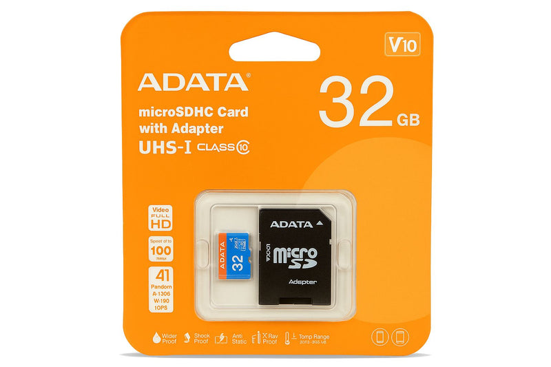 ADATA PREMIER MICROSD 32 GB — (INCLUYE ADAPTADOR SD)