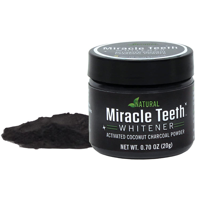 Ontel Miracle blanqueador de dientes | polvo de carbón de coco blanqueador natural