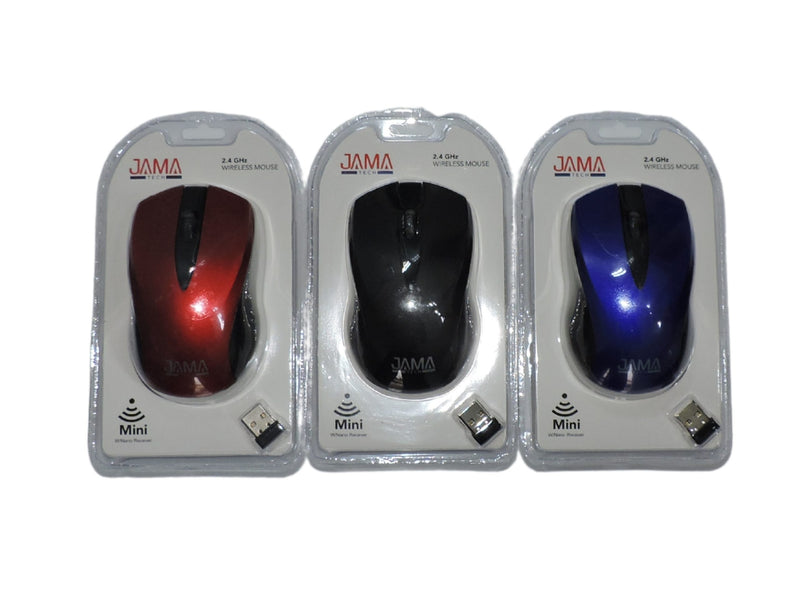 MOUSE INALAMBRICO AZUL(BL) NEGRO(BK) ROJO(RD) JAMA TECH MS3050