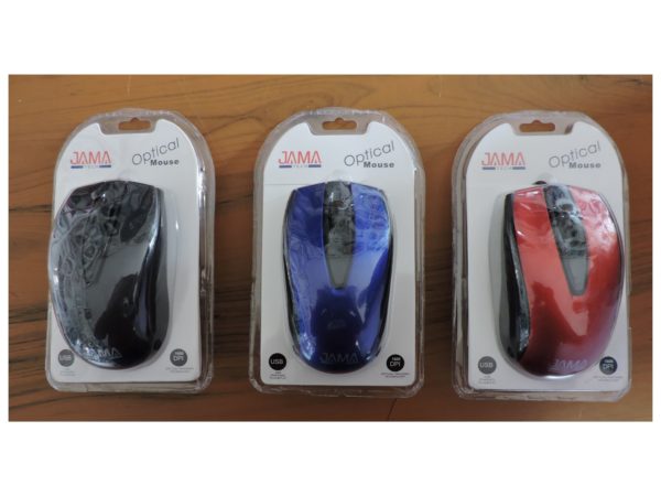 MOUSE OPTICO USB AZUL(BL),ROJO(RD),NEGRO(BK) JAMA TECH MS1010